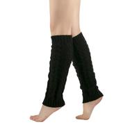Comioke Leg Warmer, 1 Pair Long Boot Cuff Knee Socks, Leg Warmers Ladies, Crochet Knitted Long Boot Cuffs Socks, Knit Socks Ankle Knee Warmers, Black