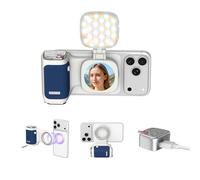 COMITOK iPhone Camera Grip MOCA with Magnet Fill Light & Mirror for 17 Pro iOS26 Native Camera, Fun Shot Magnetic Grip for Phone Compatible iOS17 and iOS18 with Anti-Drop Detachable Remote & Keychain
