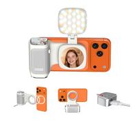 COMITOK iPhone Camera Grip MOCA with Magnet Fill Light & Mirror for 17 Pro iOS26 Native Camera, Fun Shot Magnetic Grip for Phone Compatible iOS17 and iOS18 with Anti-Drop Detachable Remote & Keychain