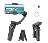 COMITOK L7C Pro, 3-Axis Gimbal Stabilizer for Smartphone, Face/Object Tracking, Foldable iPhone Gimbal, Black, USB Connector, Compatible with Smartphones Up to 0.62 lbs & 7 Inches