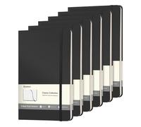 Comix 6 Pack A5 Notebook Lined Journal, 240 Pages Thick Paper, 5.5 x 8.3 inch, Thick Hardcover Black notepads, Classic College Ruled Journals for Women Men Writing School Office(Black)