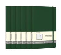 Comix Lined Journal Notebooks, 6 Pack 240 Pages, 5.5 x 8.3 inch, A5 Medium Hardcover Notebooks, Classic College Ruled Notebooks for Writing, Dark Green