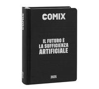 COMIX - Mignon Plus 16 Month Daily Diary, School Diary 2024-2025 for Boys and Girls, with Hardcover, Ideal for High School, 9 x 12.5h cm, Black and Silver