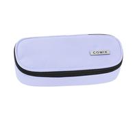 Comix - Oval School Pencil Case for Children and Teenagers, Ideal for Storing Stationery, with Internal Divider with Elastic Loops and Practical Zip Closure, 22 x 5H x 7 cm, Lilac