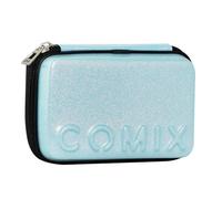 Comix - School Pencil Case, Maxi Zip Pencil Case for Children and Teenagers, with Stationery Set Included, Hard Cover with Maxi Embossed Logo and Metal Pull, 14.5 x 21h x 6.5 cm, Blue, Casual