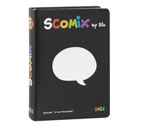 COMIX Scottecs by Sio 16 Month Academic Diary 2025-2026 - School Diary for Kids Teens Hardback Ideal for Primary School & Media, 12 x 16.5 cm, Black