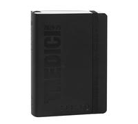 COMIX U YOURSELF 2024-2025 Mini Daily Diary, 13 Month Diary, with Soft PU Cover, Elastic, Expandable Pocket and 384 Pages, Ideal for School and University, 4.3 x 6 inches, Black