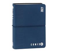 COMIX U YOURSELF 2026-2027 Mini Daily Diary, 16 Months, with Soft Cover Heating, Elastic and 448 Pages, Ideal for School and University, 4.3 x 6 inches, Blue