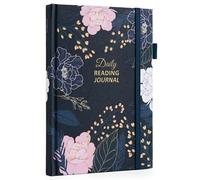 COMKISO Book Lover Reading Journal, 75 Book Diary, Book Tracking Reading Log, A5, Linen Book, Review Diary with TBR Tracker List, Reviews, Challenges, Prompts and
