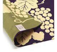Comledge Furoshiki Japanese Wrapping Square Cloth Extra Large 41.3inch (105cm) Reversible Cotton made in Japan (Japan Import) (Grape, Purple & Moss Green) J-SSFS022
