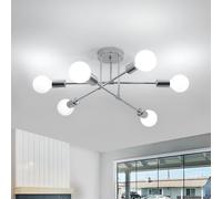 Comley Modern Chandelier Light Fixtures, Chrome Adjustable Lights E27 Pendant Lighting, Sputnik Ceiling Light for Living Room, Bedroom, Kitchen, Dining Room