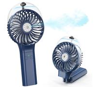 COMLIFE Handheld Spray Fan, 3000mAh Rechargeable Battery Operated Desk Fan 180° Foldable 50ml Misting Fan 3 Speeds Portable Personal USB Cooling Fan with Cooling Humidifier for Desktop Camping Outdoor