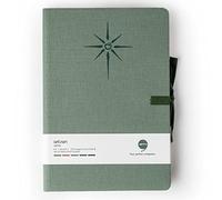 COMMA Artisan - A5 Size - Hard Bound Notebook with Ribbon Closure - 192 Pages - 100gsm Kraft Paper - Linen Fabric Cover Material - (Green)