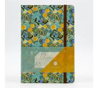 COMMA | Bloom Series | A5 Size | Hard Bound Notebook | 160 Pages | 100gsm Natural Shade Paper | PU Cover Material - Blue