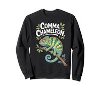 Comma Chameleon Funny Reptile Quote Jungle Sweatshirt