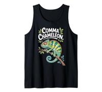 Comma Chameleon Funny Reptile Quote Jungle Tank Top