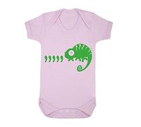 Comma Comma Comma Chameleon Parody Baby Grow Vest, 6-12 Months, Pastel Pink