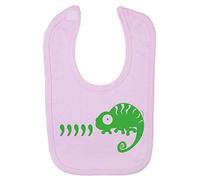 Comma Comma Comma Chameleon Parody Cotton Baby bib - Pastel Pink