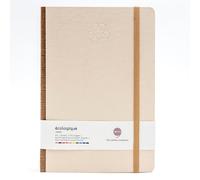 COMMA Ecologique - A5 Size - Eco-friendly Hard Bound Notebook with Elastic Band Closure - 192 Pages - 80gsm Natural Shade Paper - Recycled Paper Board Cover - (Grey with Walnut)