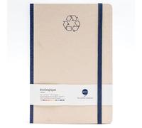 COMMA Ecologique - A5 Size - Eco-friendly Hard Bound Notebook with Elastic Band Closure - 192 Pages - 80gsm Natural Shade Paper - Recycled Paper Board Cover - (Grey with Navy Blue)