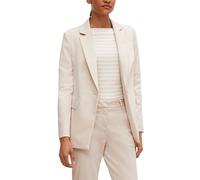 Comma Fitted Cotton Blend Blazer, Beige - 8102, 16
