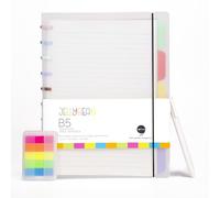 Comma Jellybean Disk-Bound Spiral Notebook with Pen & Sticky Notes | B5 Size | 100 gsm 120 Ruled Pages & 5 Colourful Dividers | Removable & Adjustable Pages and Dividers | Multi-Coloured Disk Binding