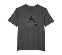 Comma Queen: Regal Grammar Enthusiast Pride T-Shirt, Men's Big and Tall, Dark Heather Grey, 4X Tall