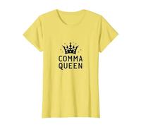 Comma Queen: Regal Grammar Enthusiast Pride T-Shirt, Women, Lemon, XS