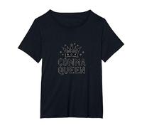 Comma Queen: Regal Grammar Enthusiast Pride T-Shirt, Women's Plus, Black, 1X