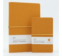 Comma Regina Combo | A5 Size Hard Bound Notebook & A6 Size Hard Bound Pocket Notebook with a Horizontal Elastic Band Closure | 192 Pages | 80gsm Natural Shade Paper | Linen Fabric Cover Material