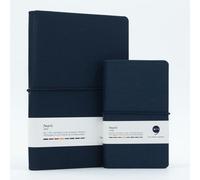 Comma Regina Combo | A5 Size Hard Bound Notebook & A6 Size Hard Bound Pocket Notebook with a Horizontal Elastic Band Closure | 192 Pages | 80gsm Natural Shade Paper | Linen Fabric Cover Material