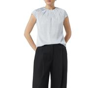 comma Satin Blouse with Ruffles and All-Over Print, lightblue, 12