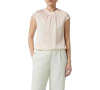 comma Satin Blouse with Ruffles and All-Over Print, Mother of Pearl Pink, 16