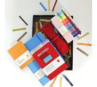 Comma Stationery Gifting Hamper | 10 Items | A5 Dot Grid, Velvet Pocket Size & A7 Checks Notebooks, A6 Travel Sketchbook, Sticky Notes, Infinity Pencil, Highlighter, Eraser, Ruler & Cloth Pencil Pouch