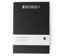 COMMA Travel Sketchbook | A4 Size | 128 Pages |130gsm, Natural Shade, Acid Free and Recyclable Paper | Black