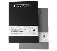 Comma Travel Sketchbook | A5 Size | 128 Pages | 130 GSM, Natural Shadow, Recyclable & Acid Free Paper | 2 Pack | Black + Grey