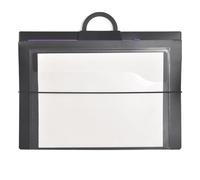 COMMA Tumble Folder | A4 Size with Horizontal Elastic Band Closure | 7 Layer Vertical Expanding Folder & Multi-Coloured Document Holder | Rigid PP Material - Black