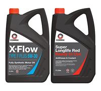 Comma XFFP5L 5L X-Flow Type F Plus Fully Synthetic 5W30 Motor Oil & SLC5L Super Red Ready to Use Antifreeze and Coolant, 5 Litre