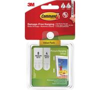 Command Picture Hanging Strips 12/Pkg-8 White Medium Sets & 4 White Small Sets