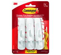 Command 17001-VP-6PK Medium Hooks Value Pack - White