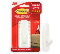 Command 17003 Water-Resistant Adhesive Refill Strips,2, 4, Re-Hang Medium and Large Bath Caddies Hardware, White, 1 Hook