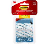 Command 17006CLRFGN Mini Hook Transparent with Clear Strips