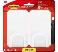 Command 17011-2ES Hooks, X-Large, White, 2 Count