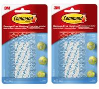 Command 17026CLR-ES Decorating Clips, Clear, 20-Clips (2 Pack)