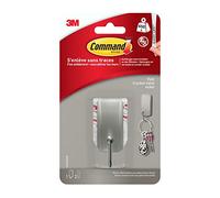 Command 17033FGN Kleiner Metallhaken in gebürstetem Nickel, 17033, 1 Haken, 2 Strips Small Metal Brushed Hook