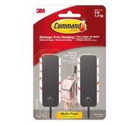 Command 17034MB-2ES Medium Matte Black Decorative, 2 Hooks Per Pack | Damage-Free Hanging with Adhesive, Heavy Duty Hanging Great for Home and Room Decor, Holds up to 3 lb