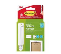Command 17040 Sawtooth Picture Hanger Kit with Adhesive Strips - Hanger Holds up to 1.8Kg (4lb) - 75 mm x 25 mm, White,Pack of 1