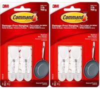 Command 17065-ES Wire Toggle Hook - Medium, White (Pack of 2)