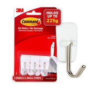 Command 17067ES Kitchen Utensil Hooks with Adhesive Strips-Small White-Damage-Free Hanging