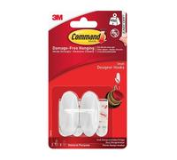 Command 17082 Designer Small Hooks 450g 2pk - One Colour - One Colour - One Size